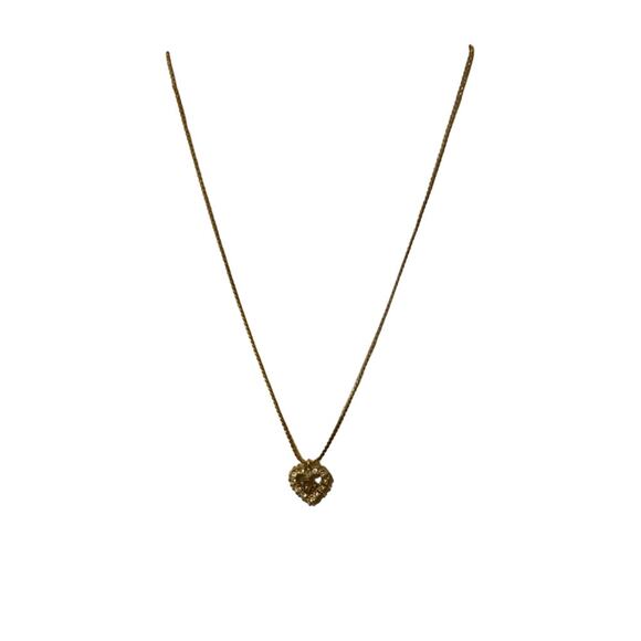 Christian Dior Heart Rhinestone Necklace Gold Plated*Beautiful w/Velvet Gift Box - Picture 8 of 10